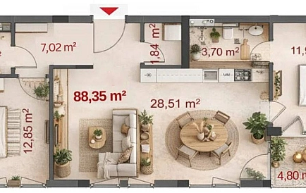 ID 16145 Trzypokojowe mieszkanie w Sunny Island Bohemia Zdjęcie 2